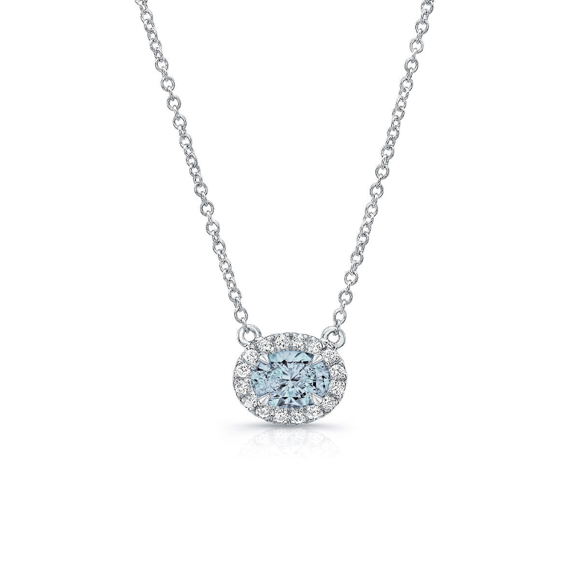 Rare Blue Diamond Pendant Necklace