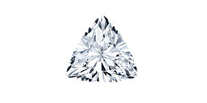trillion cut diamond on white background