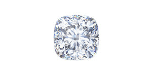 cushion cut diamond on white background