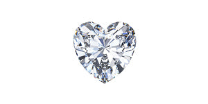 heart shaped diamond on white background