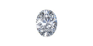oval cut diamond on white background