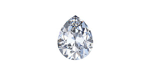 pear cut diamond on white background