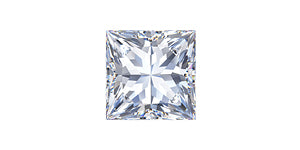 princess cut diamond on white background