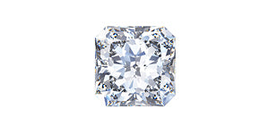 radiant cut diamond on white background