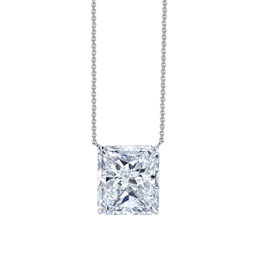 Radiant-Cut Diamond Pendant Necklace