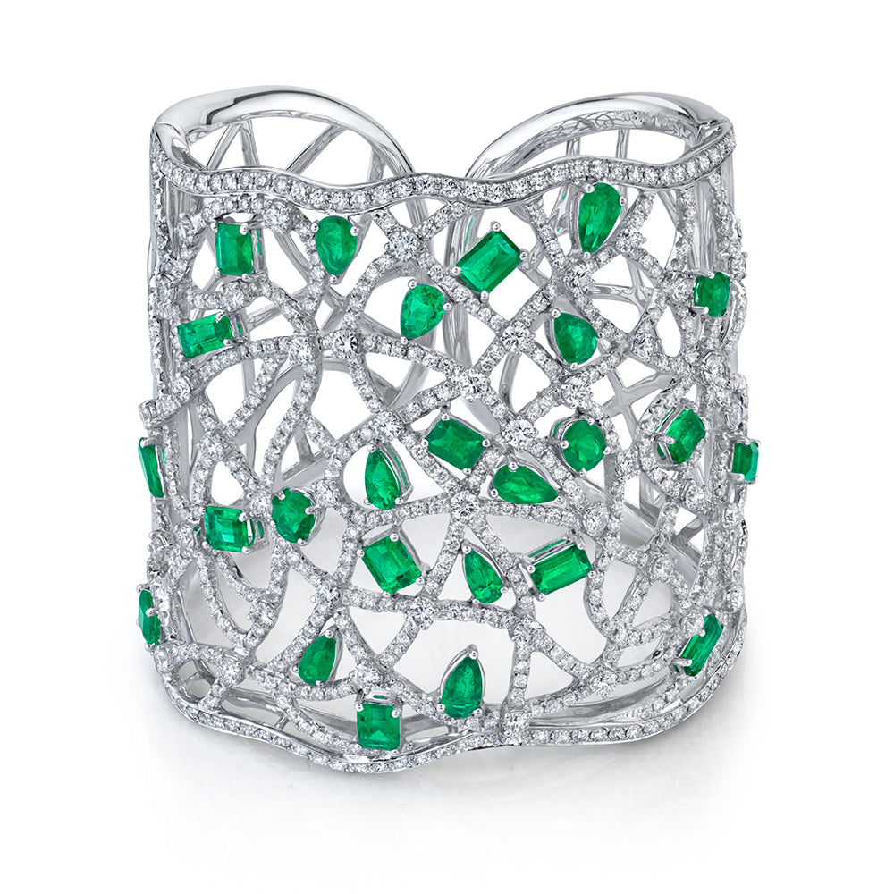 Emerald & Diamond Cuff Bracelet