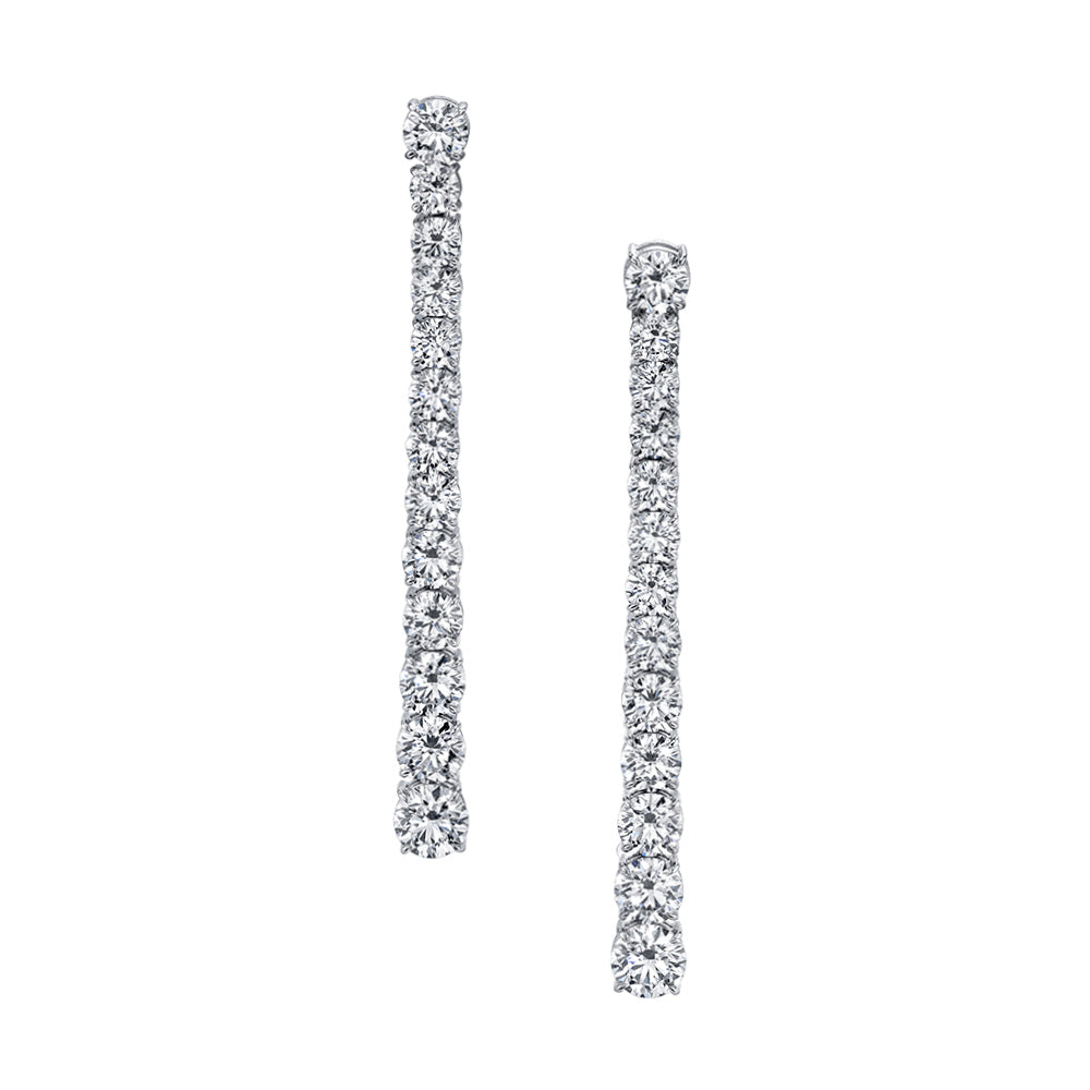 Brilliant Round Diamond Linear Drop Earrings