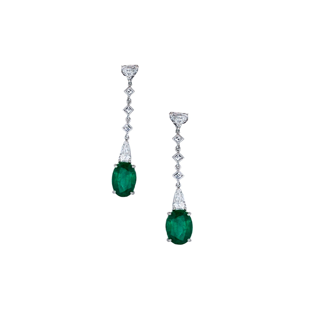 Emerald & Diamond Drop Earrings