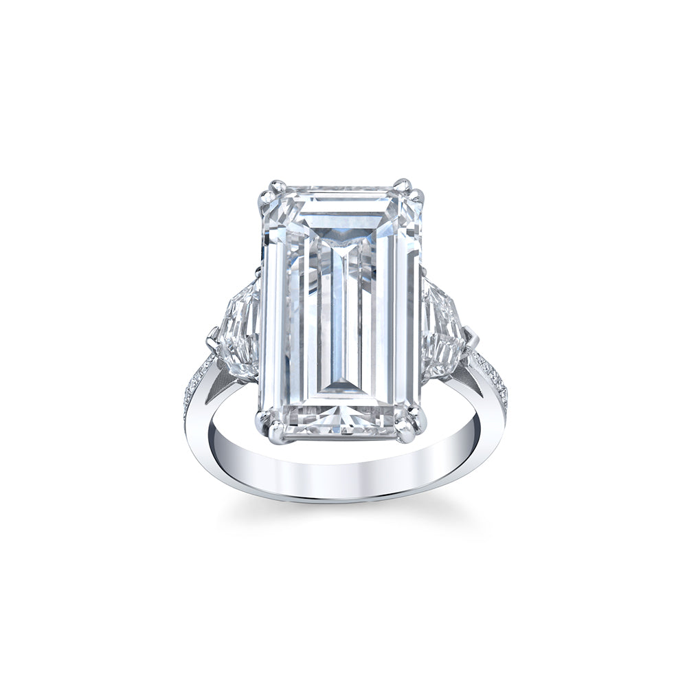 10ct Emerald-Cut Diamond Engagement Ring