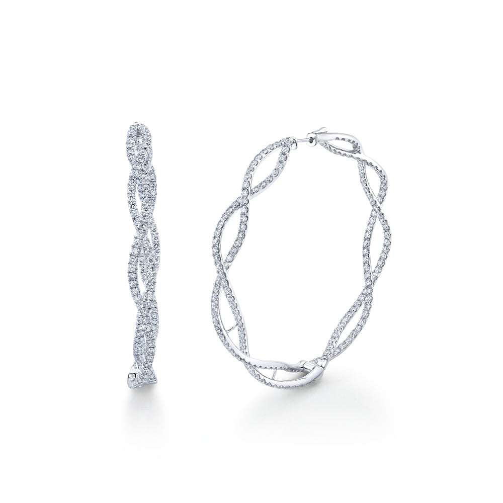 Diamond Twist Hoop Earrings