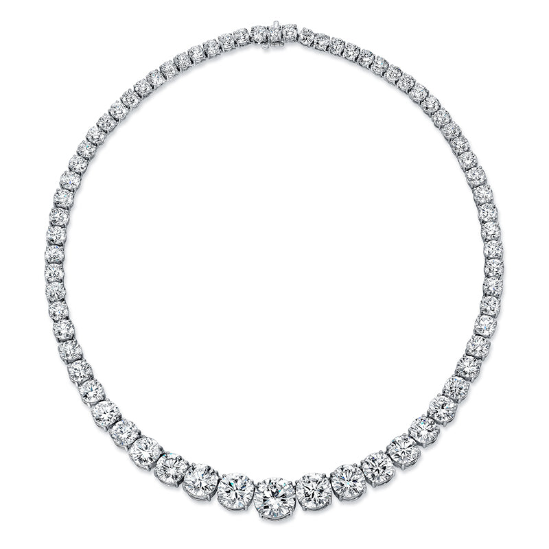 Large Graduated Riviera Diamond Necklace