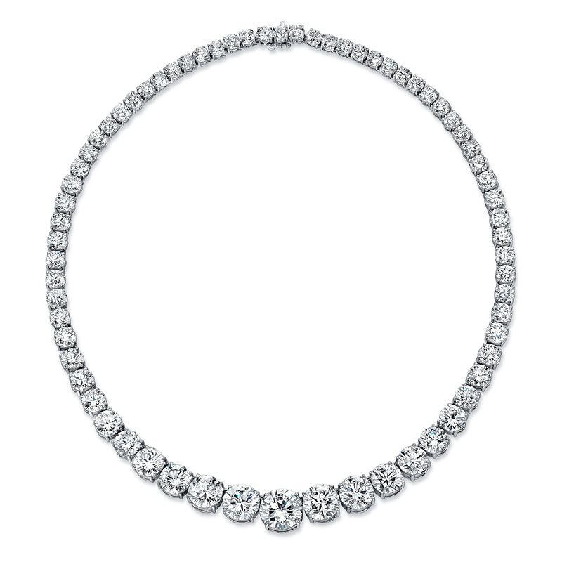 Large Graduated Riviera Diamond Necklace