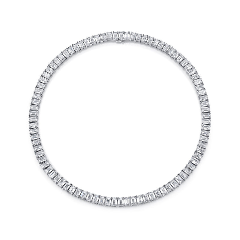 Emerald-Cut Diamond Tennis Necklace