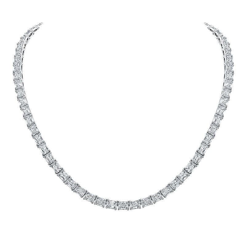 East-West Emerald-Cut Diamond Eternity Necklace