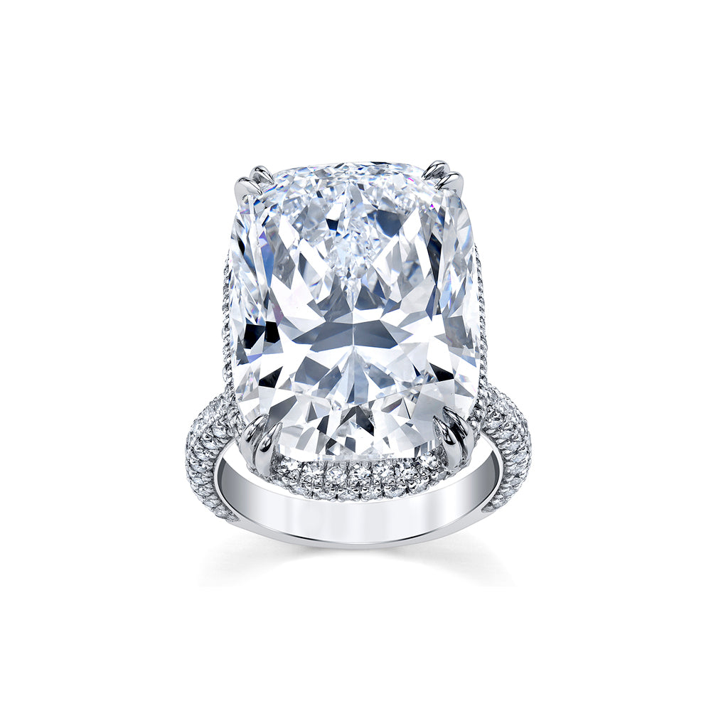 Large Cushion-Cut Diamond Ring