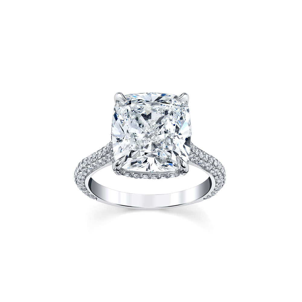5ct Radiant-Cut & Pavé Diamond Ring