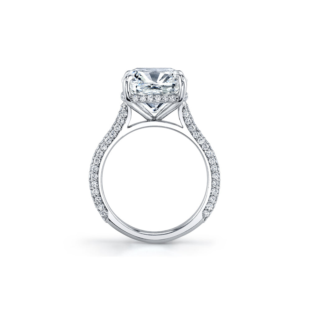 5ct Radiant-Cut & Pavé Diamond Ring