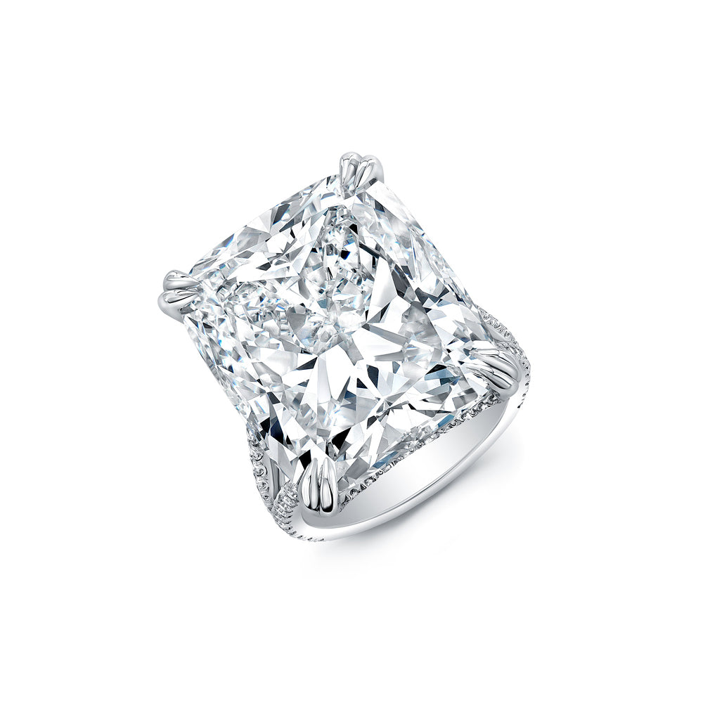 Large 20ct Cushion-Cut Diamond Ring