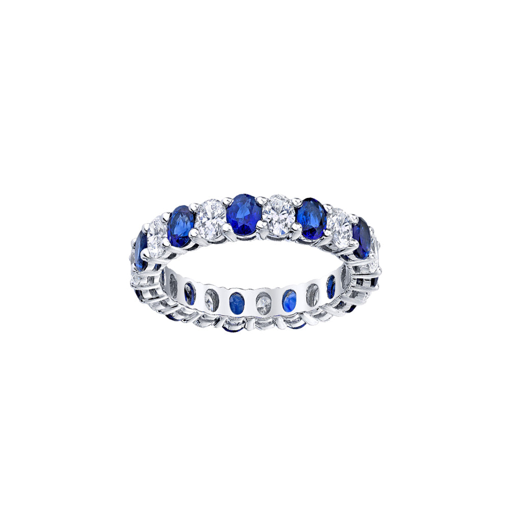 Oval Sapphire & Diamond Band