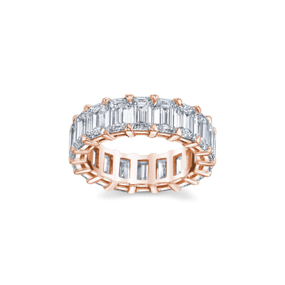 Emerald-Cut Diamond Band in Rose Gold