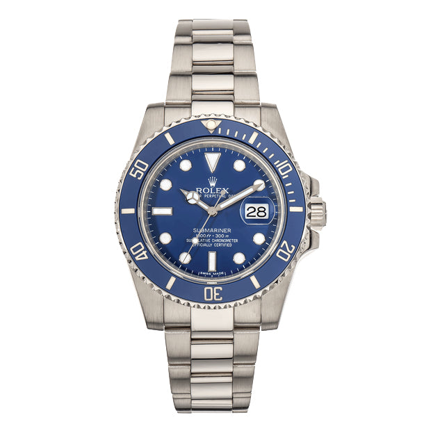 Pre-Owned Rolex Submariner - Blue & 18K White Gold
