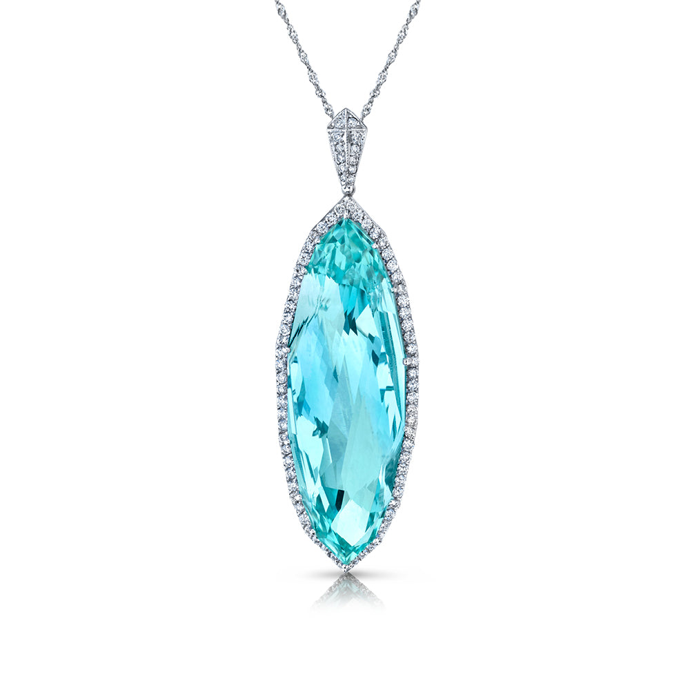 Large Marquise Aquamarine Necklace