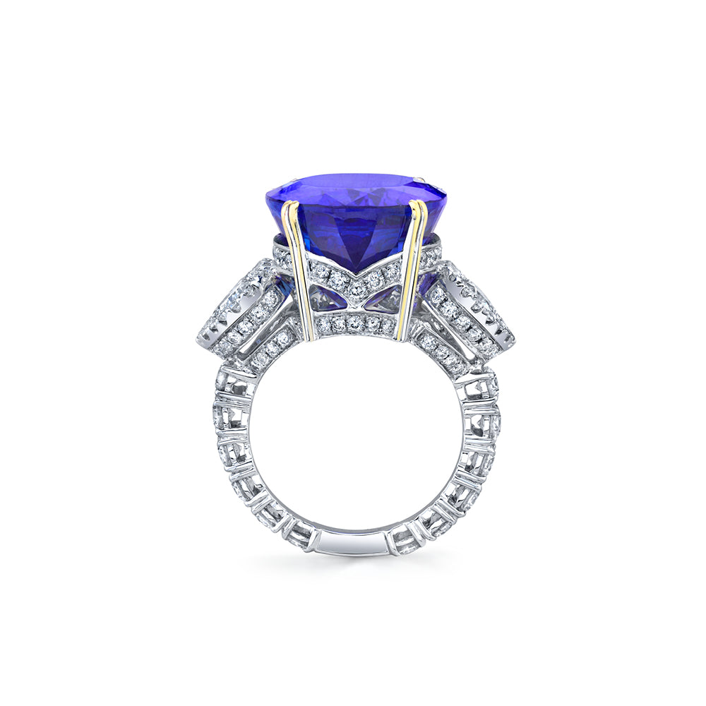 Large Tanzanite & Diamond Ring