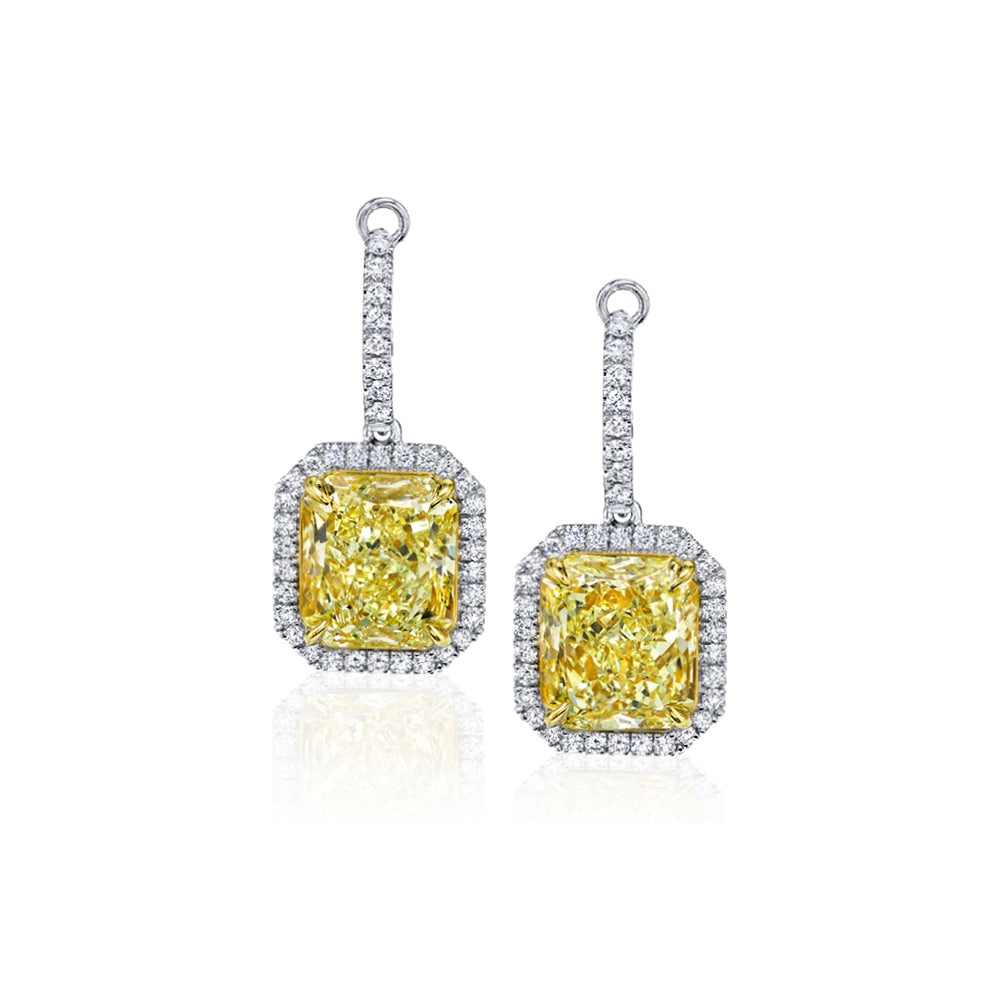 Radiant-Cut Yellow Diamond Earrings