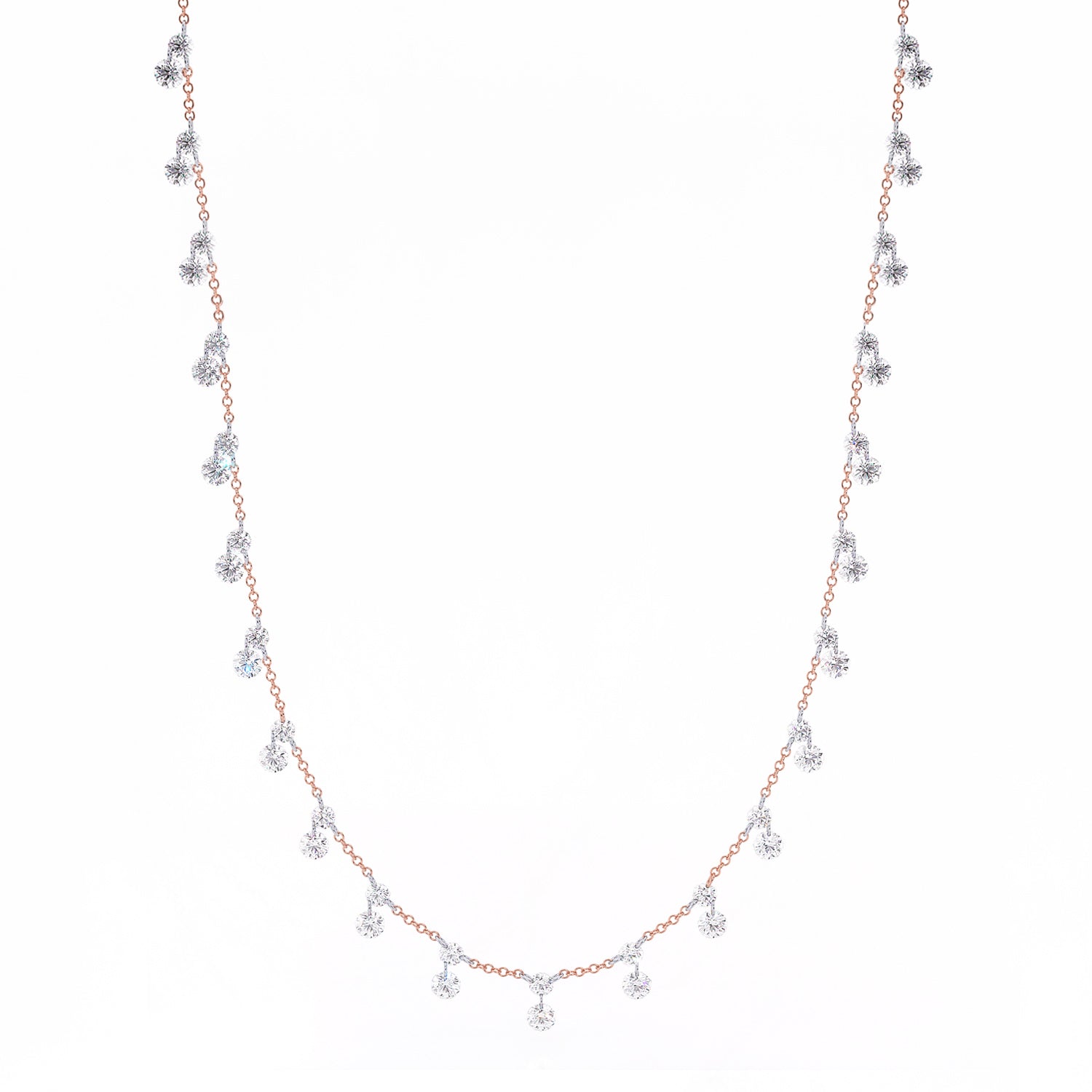 Floating Diamonds Necklace Diamond Fringe