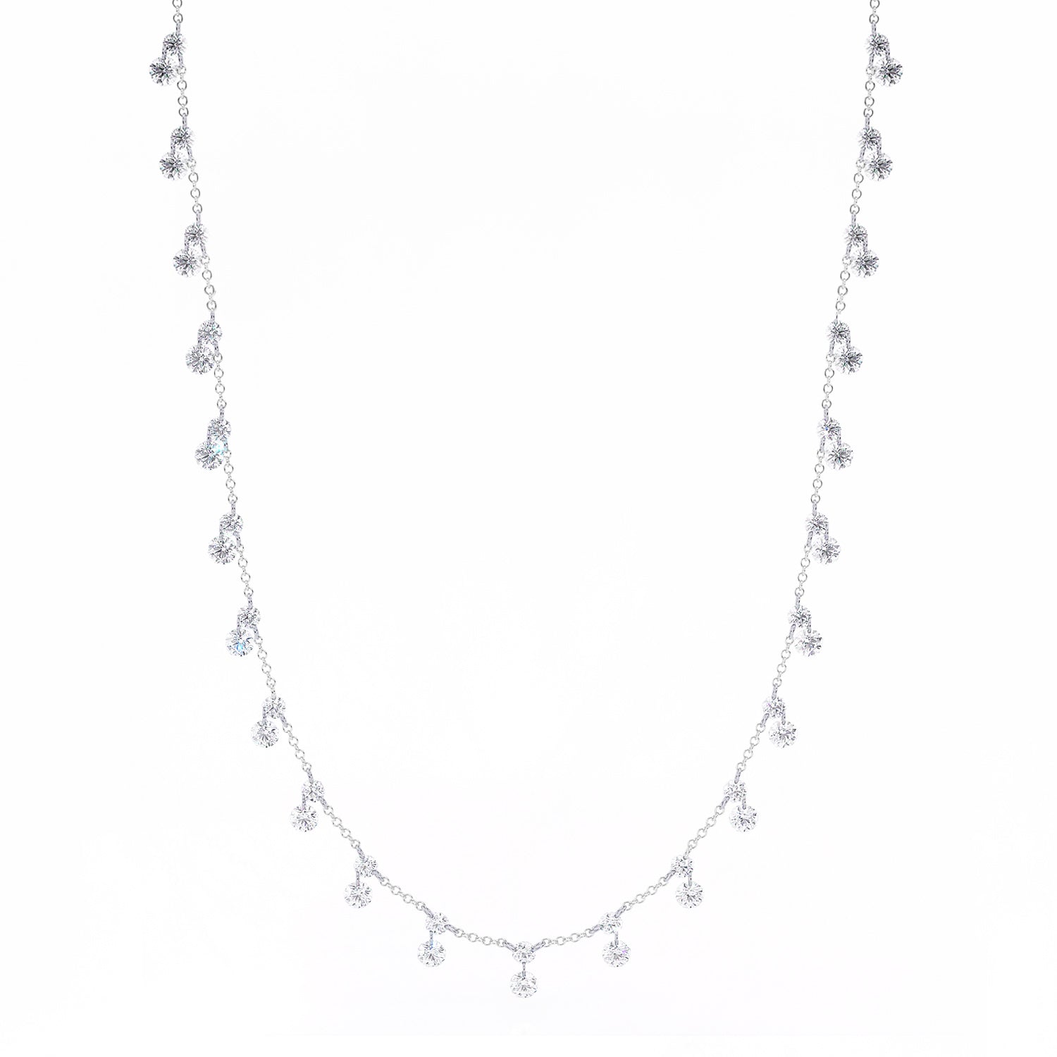 Floating Double Diamonds Necklace