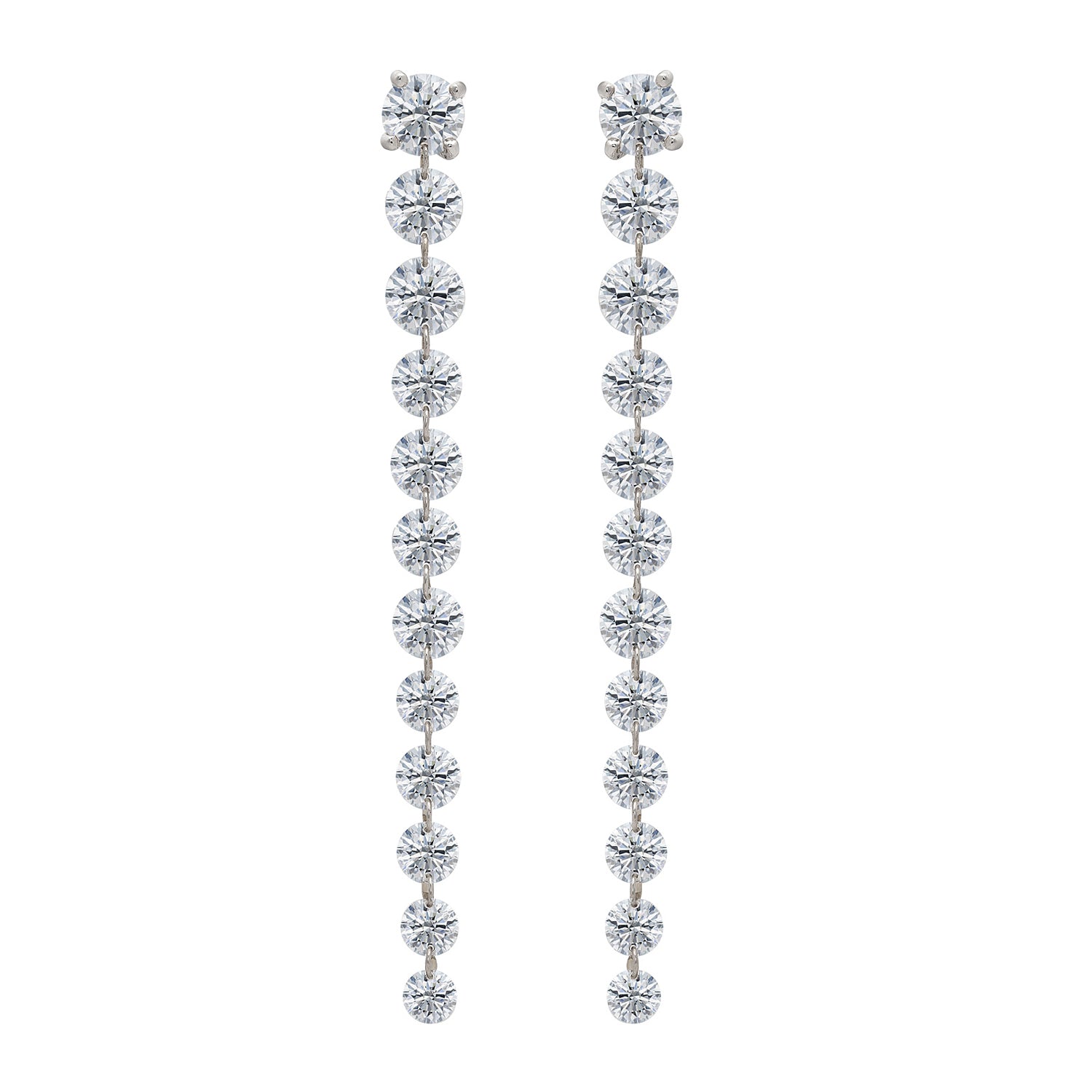 Graduated Diamond Drop Earrings