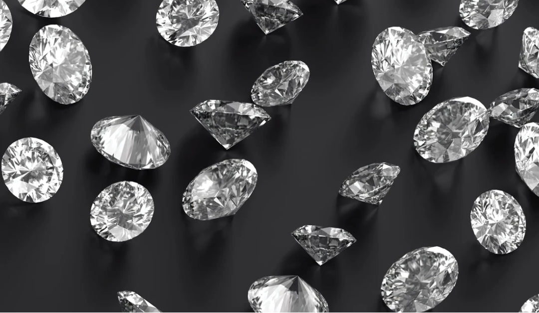 Large high-quality diamonds on a black background