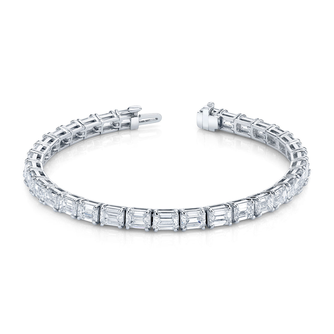 East-West Emerald-Cut Diamond Bracelet