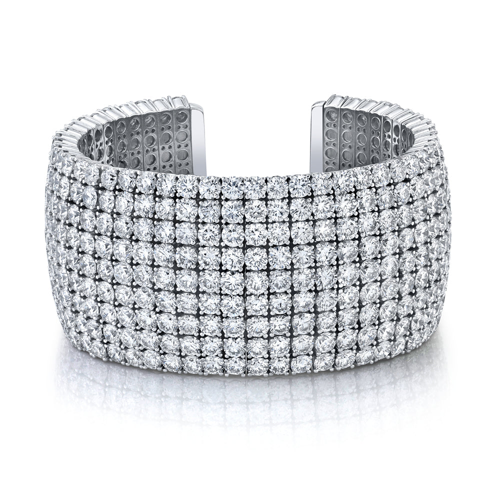 Multi-Row Diamond Cuff Bracelet