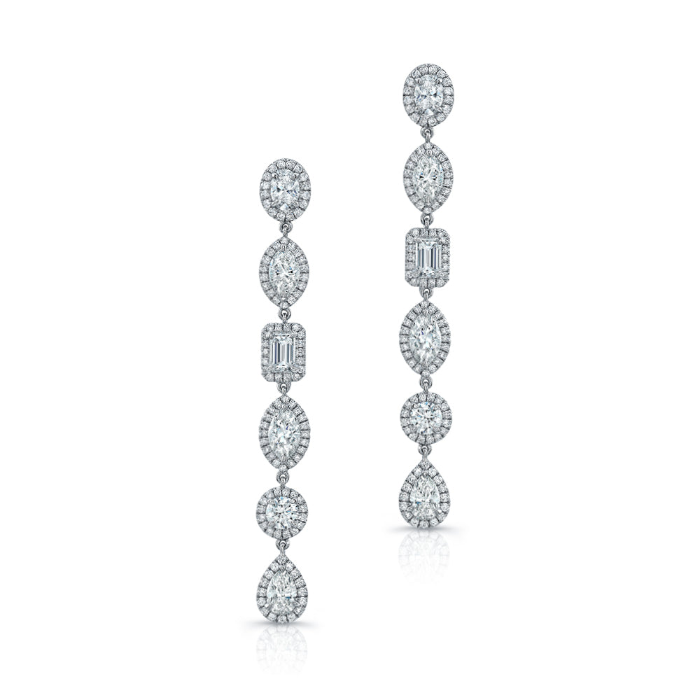 Multi-Shaped Diamond Drop Earrings