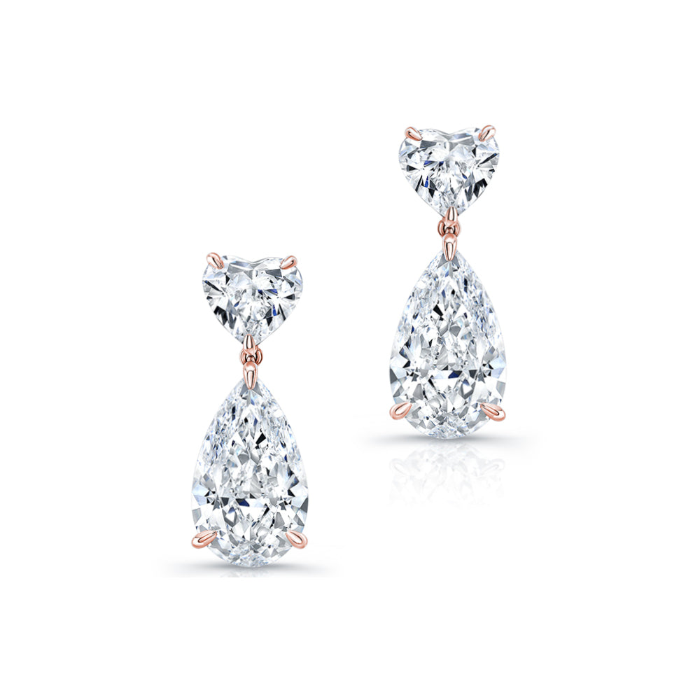 Pear & Heart-Shaped Diamond Earrings