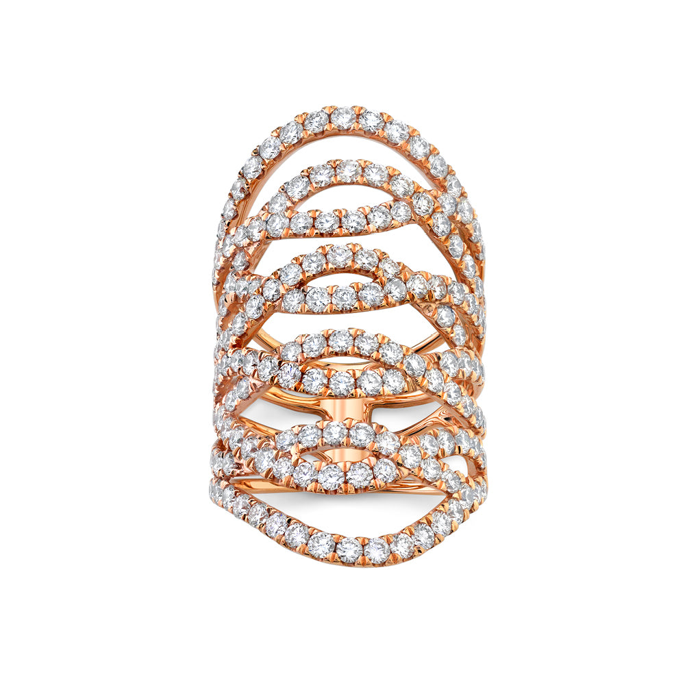 Large Diamond Twist Ring