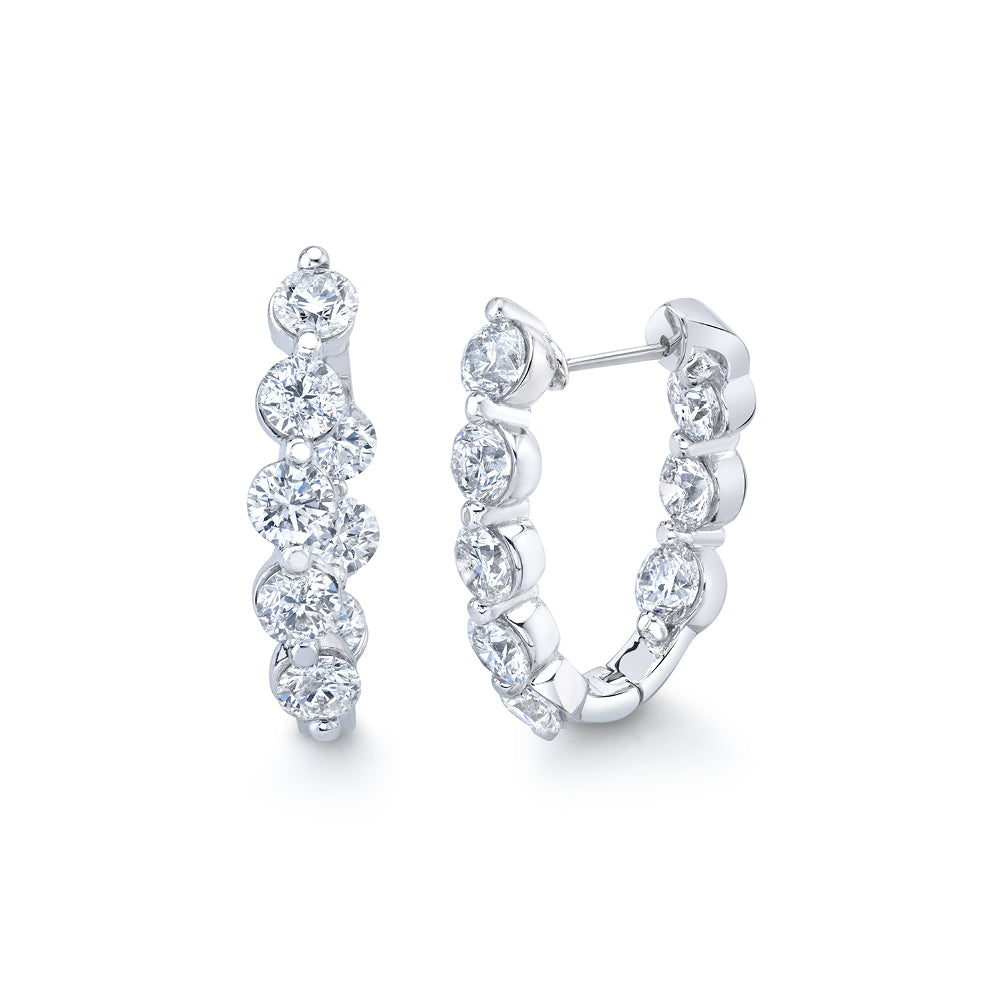 Modern Diamond Hoop Earrings