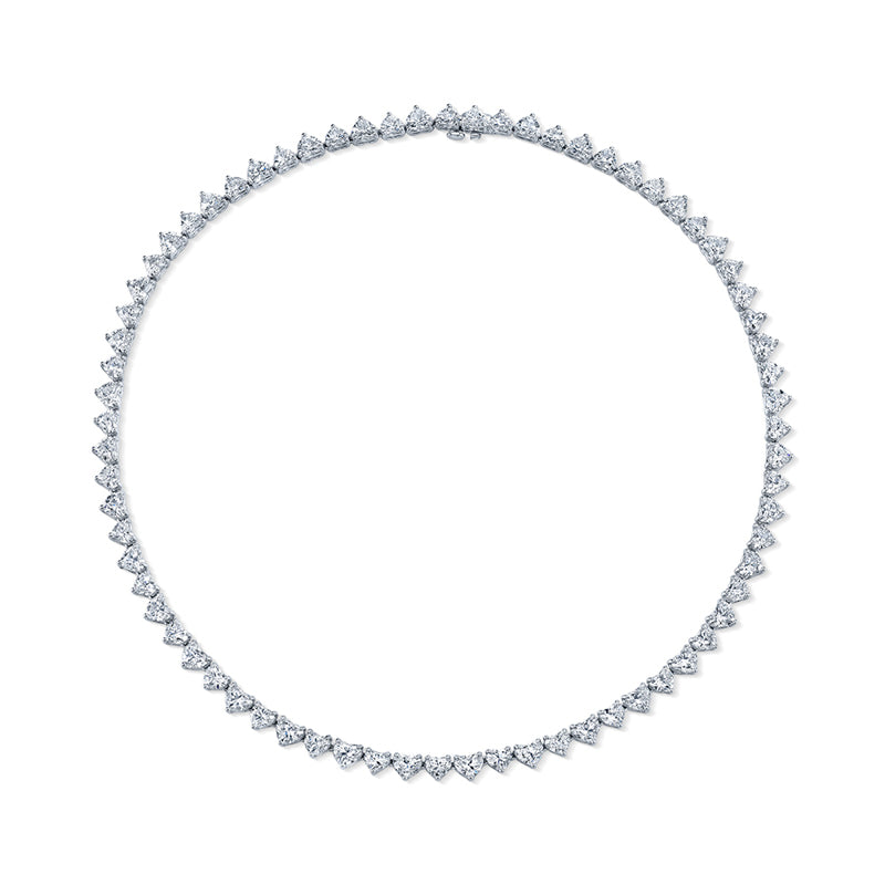 Round Diamond Eternity Necklace In White Gold