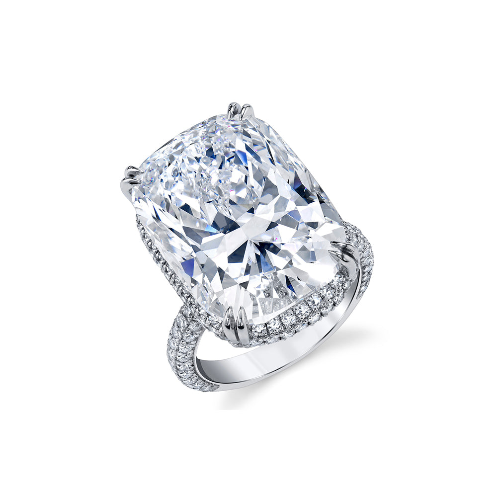 Large Cushion-Cut Diamond Ring