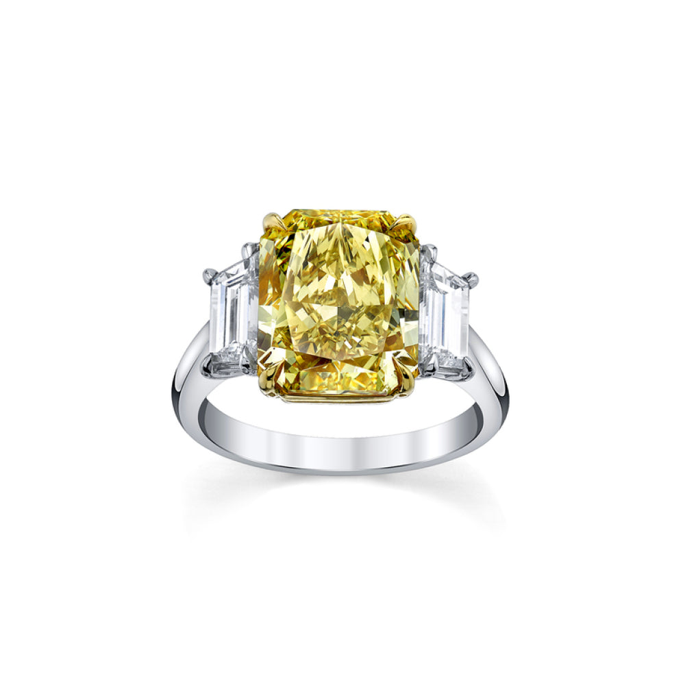 Yellow Emerald-Cut Diamond Ring