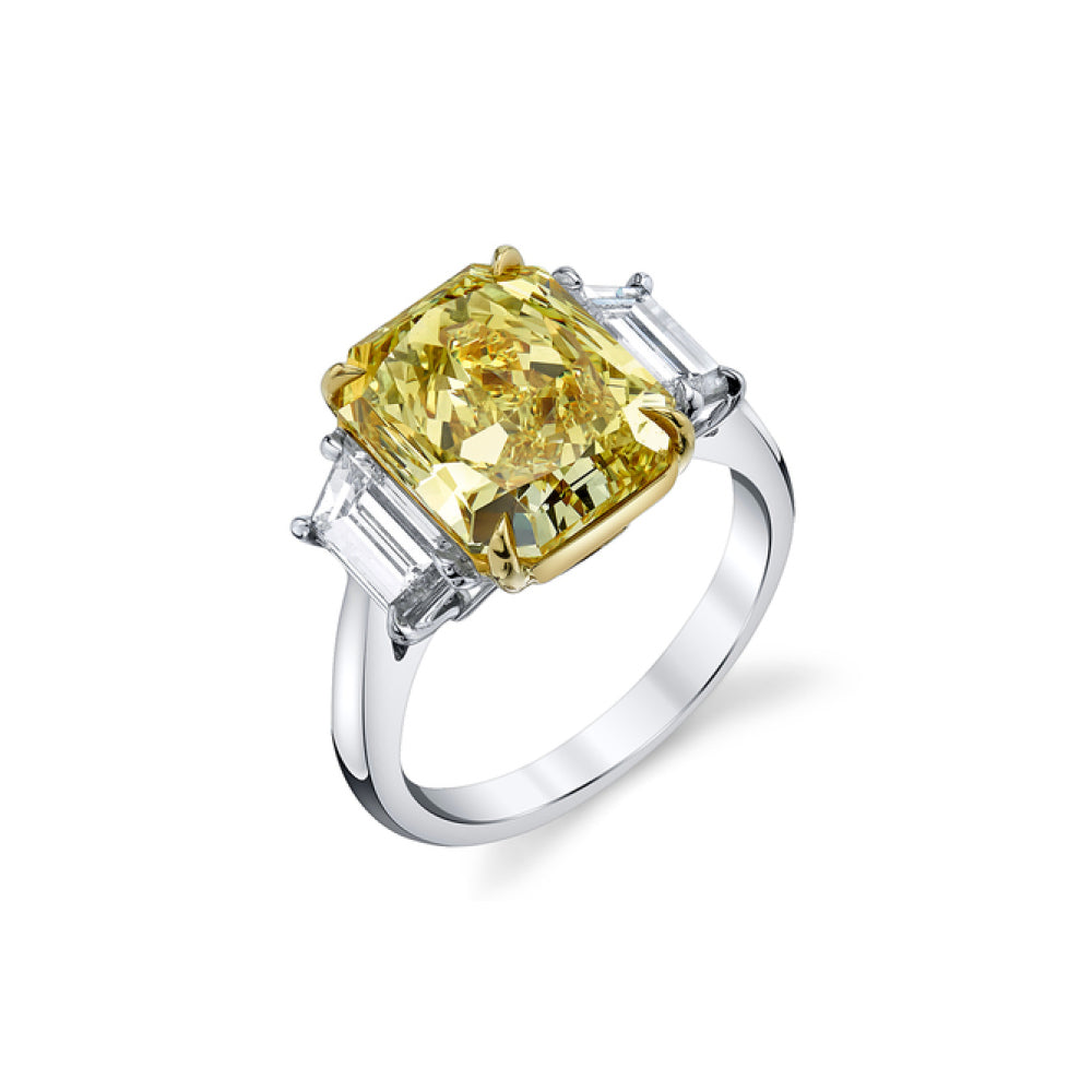 Yellow Emerald-Cut Diamond Ring
