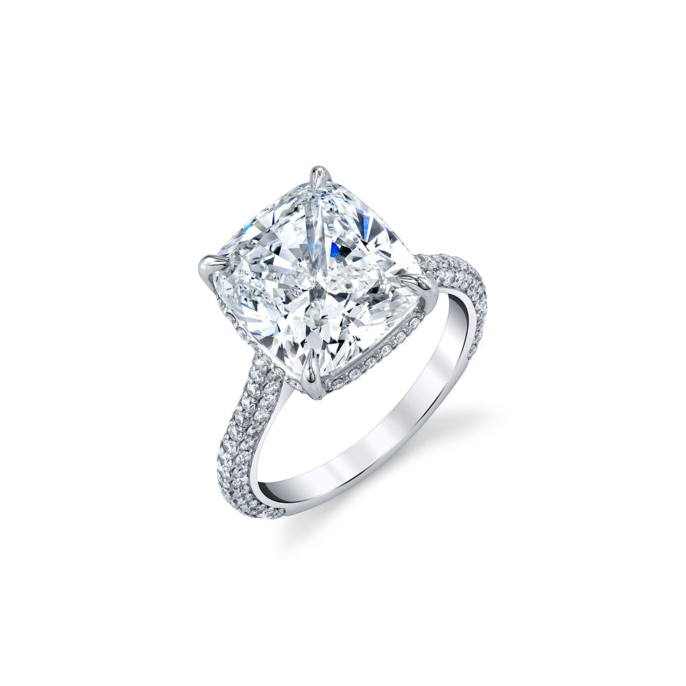 5ct Radiant-Cut & Pavé Diamond Ring