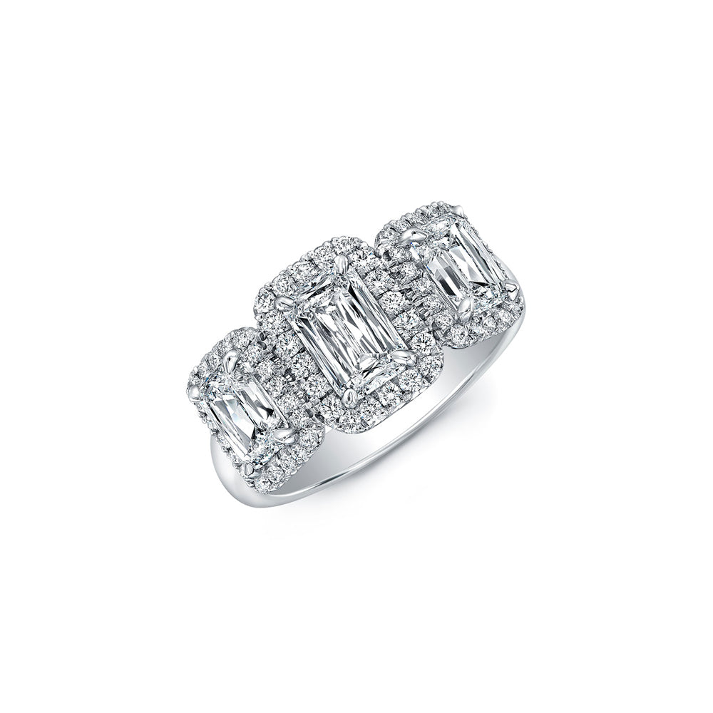 3-Stone Cushion-Cut Diamond Ring