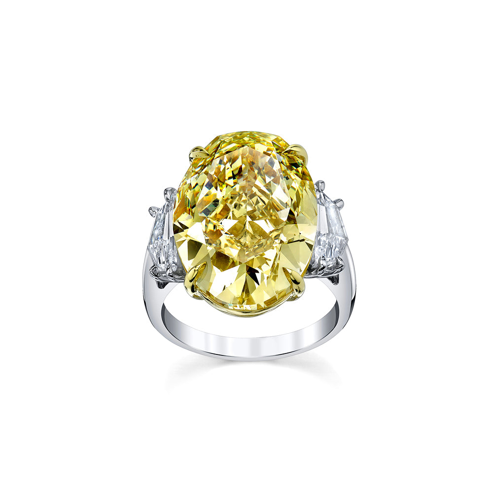 Large Oval Yellow Diamond Ring