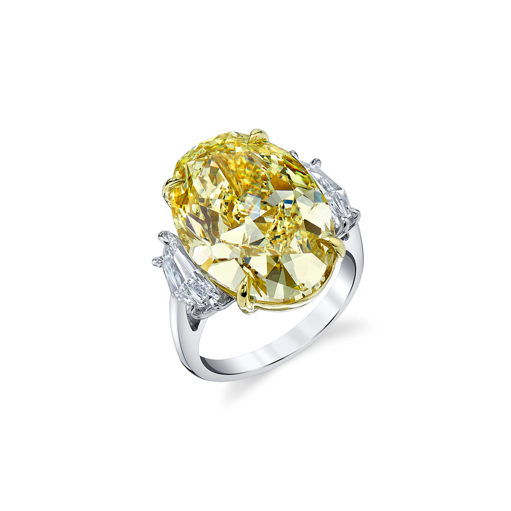 Large Oval Yellow Diamond Ring