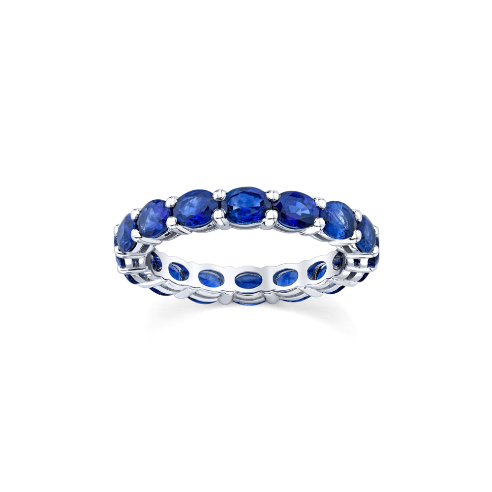 East-West Oval Sapphire Band