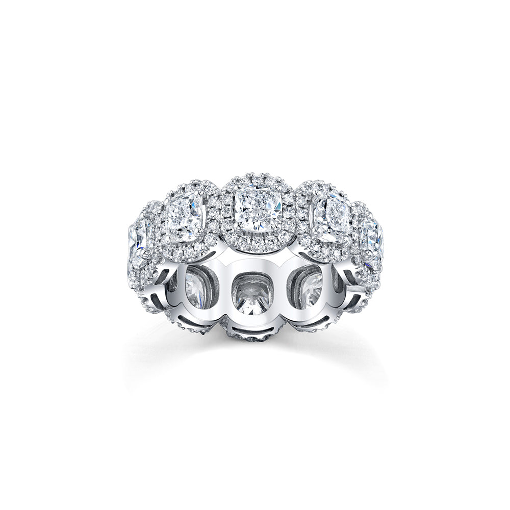 Cushion-Cut Pavé Diamond Band