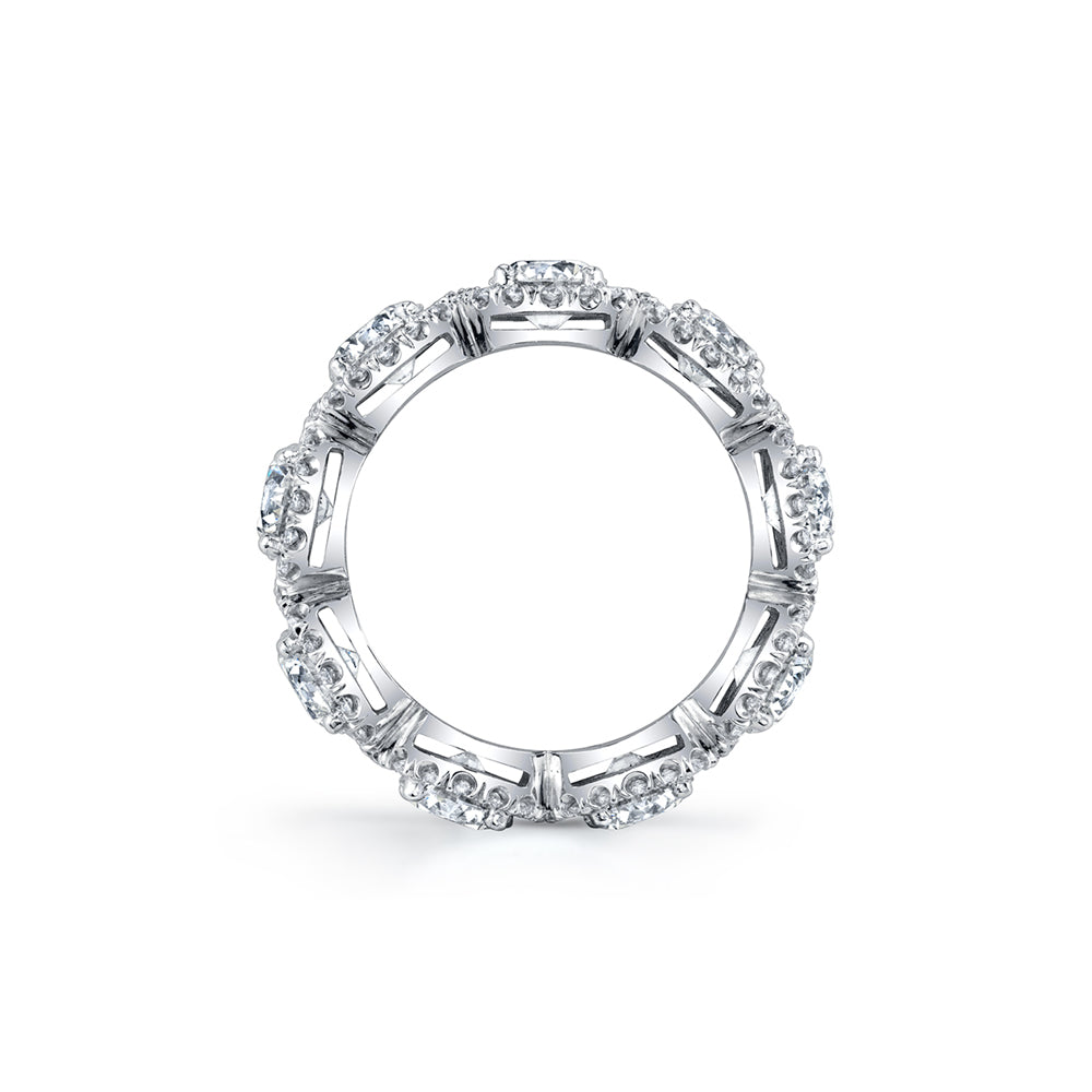 Cushion-Cut Pavé Diamond Band