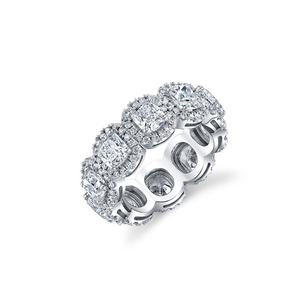 Cushion-Cut Pavé Diamond Band